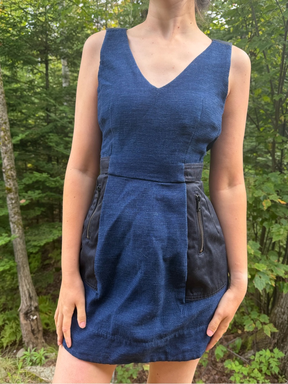 G-Star RAW Correct Danbur Sleeveless Denim Mini Dress Blue XS